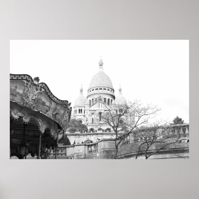 Póster Vieux carrousel Sacré-Coeur de Montmartre París (Frente)