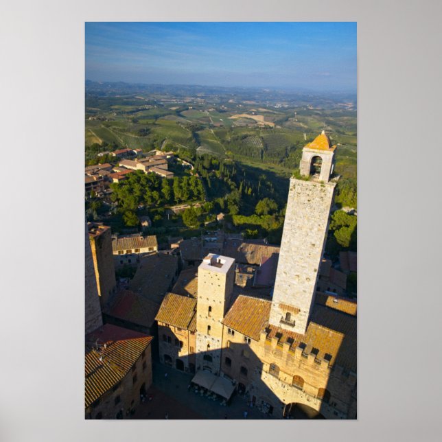 Póster View From Tower, San Gimignano, Siena, Tuscany (Frente)