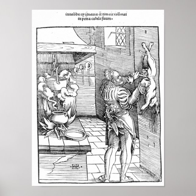 Póster View of a sixteenth century kitchen with cook (Frente)