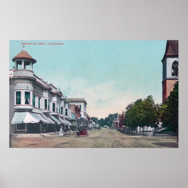 Póster View of BroadwayChico, CA (Frente)