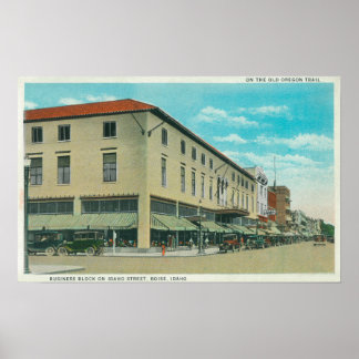 Póster View of Business Block on Idaho Street