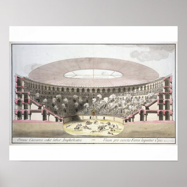 Póster View of Caesar's Amphitheatre (colour litho) (Frente)