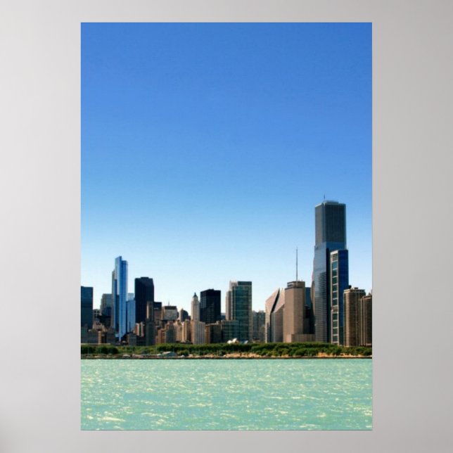 Póster View of Chicago skyline by Lake Michigan (Frente)