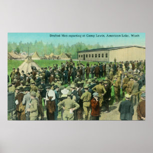 Póster View of Drafted Soldiers Reporting for Duty