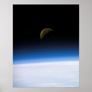 Póster View of Earth and Moon from Columbia (STS-107)