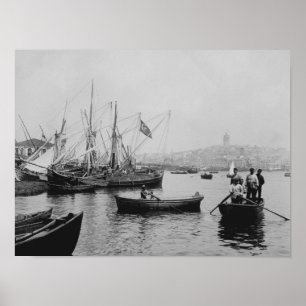 Póster View of Galata in Istanbul from Sirkeci Port