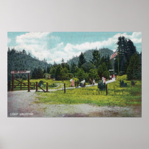 Póster View of Guests on a Stroll through the Grounds