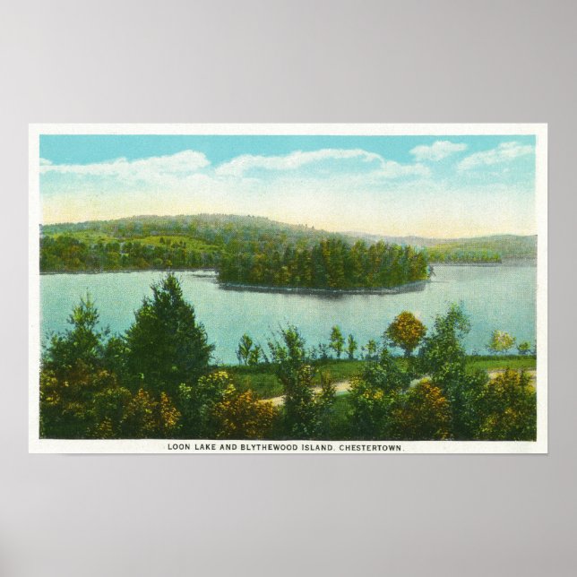 Póster View of Loon Lake and Blythewood Island (Frente)