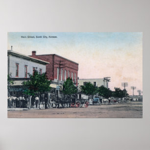 Póster View of Main StreetScott City, KS
