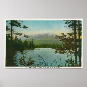 Póster View of Mount Katahdin, Loftiest Peak in Maine