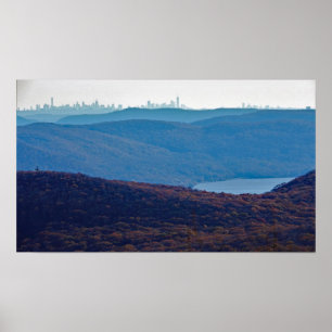 Póster View of NYC skyline from Mount Beacon,NY
