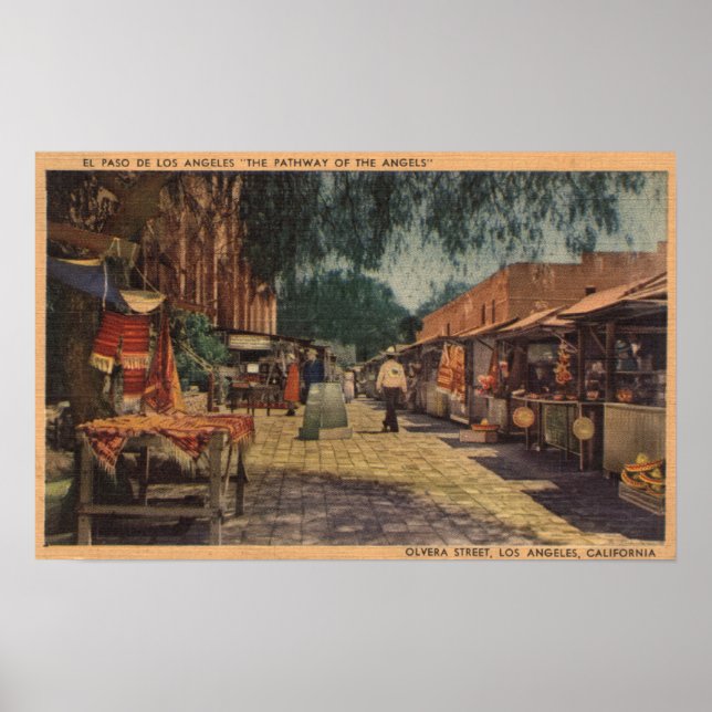 Póster View of Olvera St. (El Paso de Los Angeles) (Frente)