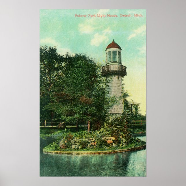 Póster View of Palmer Park LighthouseDetroit, MI (Frente)