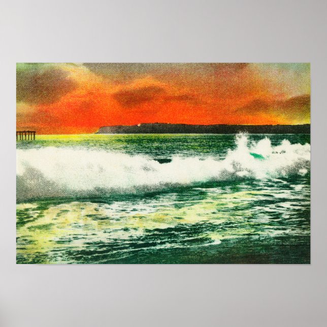 Póster View of Point Loma at SunsetCoronado, CA (Frente)