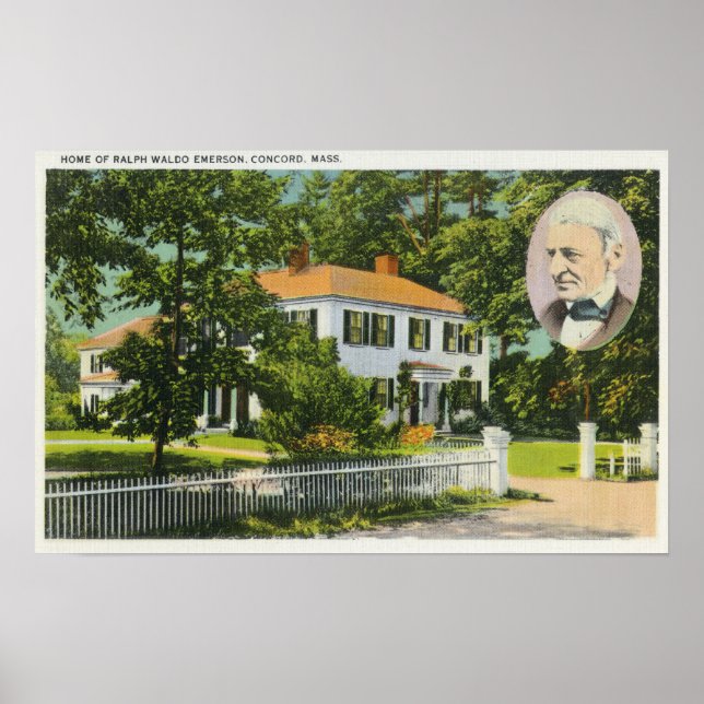 Póster View of Ralph Waldo Emerson House (Frente)