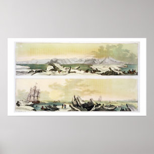 Póster View of Spitsbergen with 'The Dorothea' (colour en