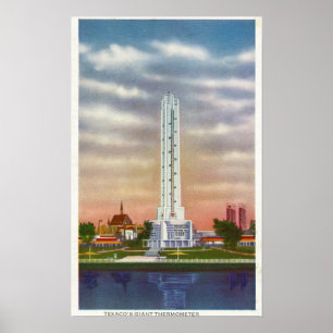 Póster View of Texaco's Giant Thermometer