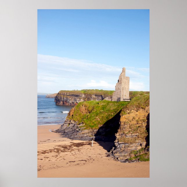 Póster view of the castle beach and cliffs in Ballybunion (Frente)