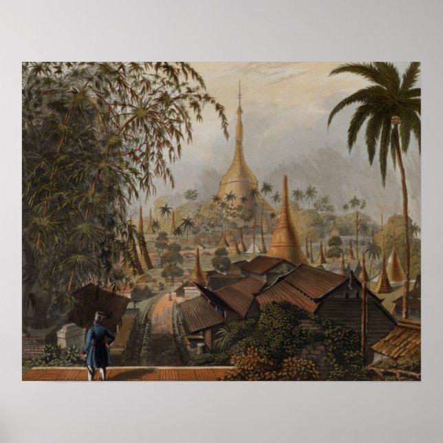 Póster View of the Great Dagon Pagoda and Adjacent Scener (Frente)