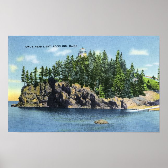 Póster View of the Owl's Head Lighthouse 2 (Frente)