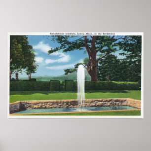 Póster View of the Tanglewood Gardens and Fountain