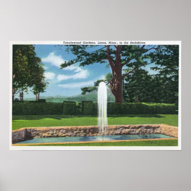 Póster View of the Tanglewood Gardens and Fountain (Frente)