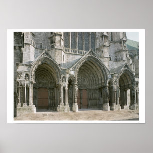 Póster View of the three portals of the north transept (p