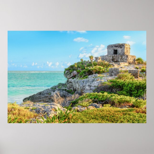 Póster View Of Tulum Ruins, God Of Winds Temple, Mexico (Frente)