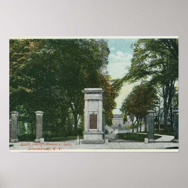 Póster View of Union College Memorial Gate (Frente)