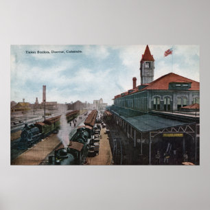 Póster View of Union Station Railroad