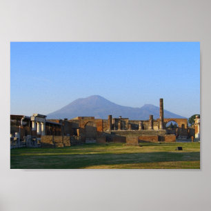 Póster View Of Vesuvius Over The Ruins Of Pompeii