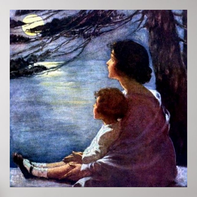 Póster "Vigas de luna" por Jessie Willcox Smith (Frente)