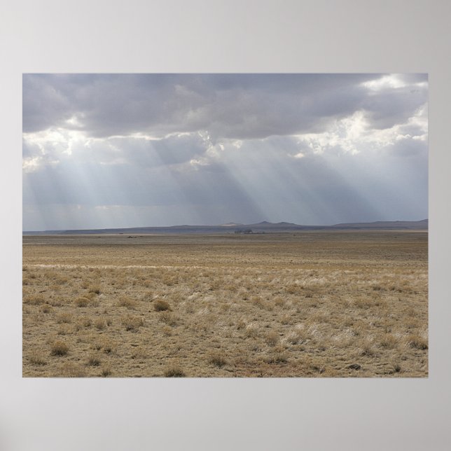 Póster Vigas De Sol Sobre La Llanura (Frente)
