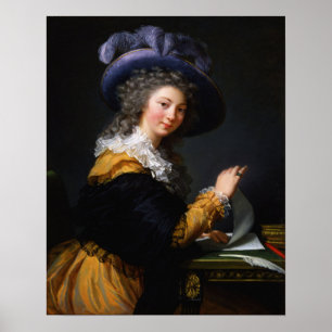 Póster Vigée Le Brun - Dama doblando una carta