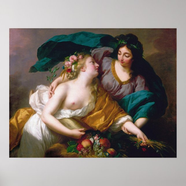 Póster Vigée Le Brun - La Paz trae de vuelta la prosperid (Frente)