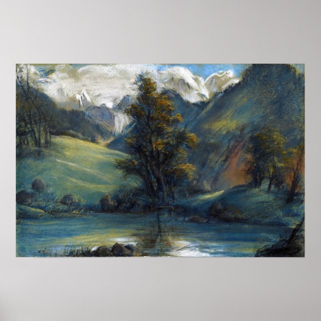 Póster Vigée Le Brun - Lago Challes Y Mont Blanc (Frente)