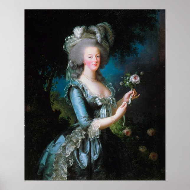 Póster Vigée Le Brun - Marie-Antoinette Con Rosa (Frente)