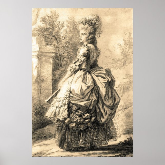 Póster Vigée Le Brun - Marie Antoinette Stroll (Frente)