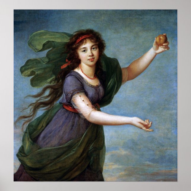 Póster Vigée Le Brun - Retrato De Una Joven Mujer (Frente)