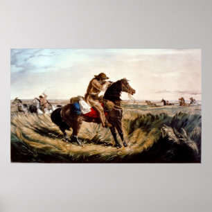 Póster Vigilando a los indios nativos americanos