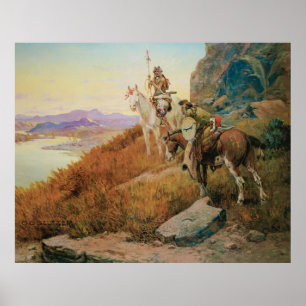 Póster Vigilando los barcos del hombre blanco por OC Selt