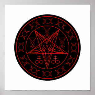 Póster Vigilia de la triple luna de Baphomet y sigilia de