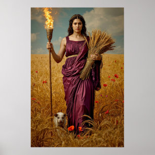 Póster Vigilia de otoño de Deméter: un retrato doloroso