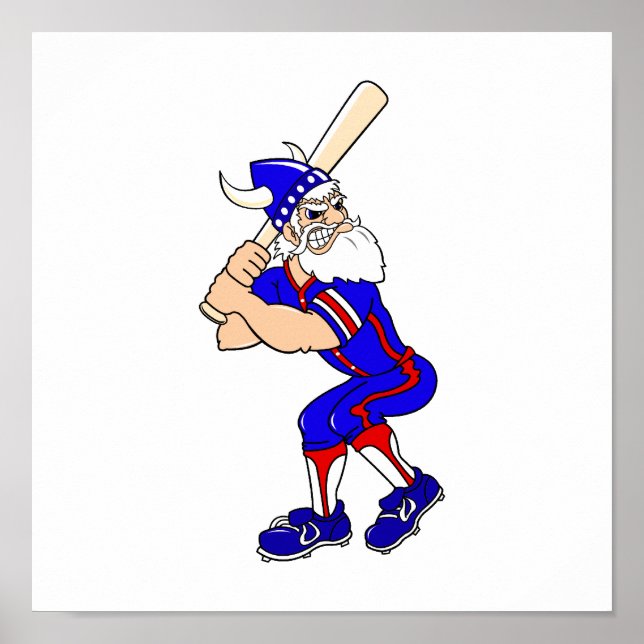 Póster Viking Baseball Player (Frente)