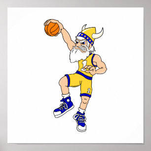 Póster Viking basketball slam