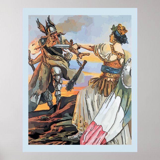 Póster Viking estilo vintage (Frente)