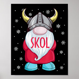 Póster Viking Gnome Skol Navidades Norse Pajama Viéndome
