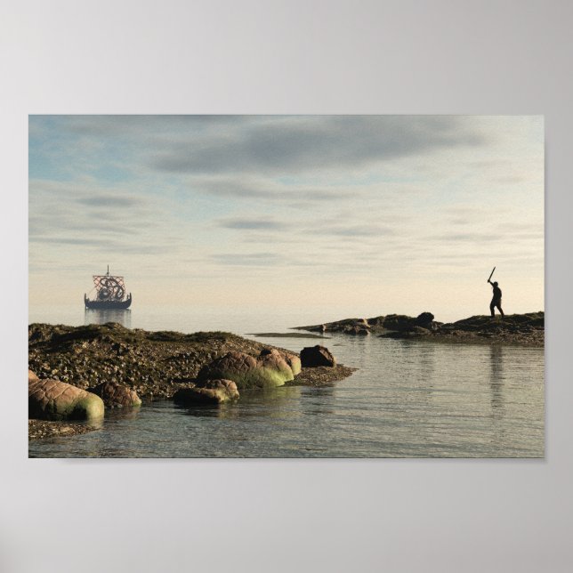 Póster Viking Longship Homeward Bound (Frente)