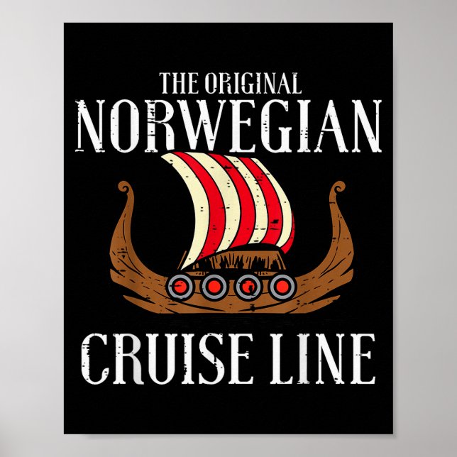 Póster Viking Original Norwegian Cruise Line Funny Men Wo (Frente)
