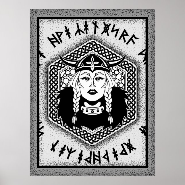 Póster Viking Shield Maiden Celtic Warrier (Frente)
